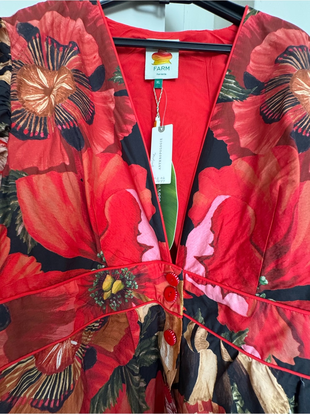 Anthropologie x Farm Rio Flowershop Puff-Sleeve Maxi Dress - Size XL - BNWT - Picture 7 of 12